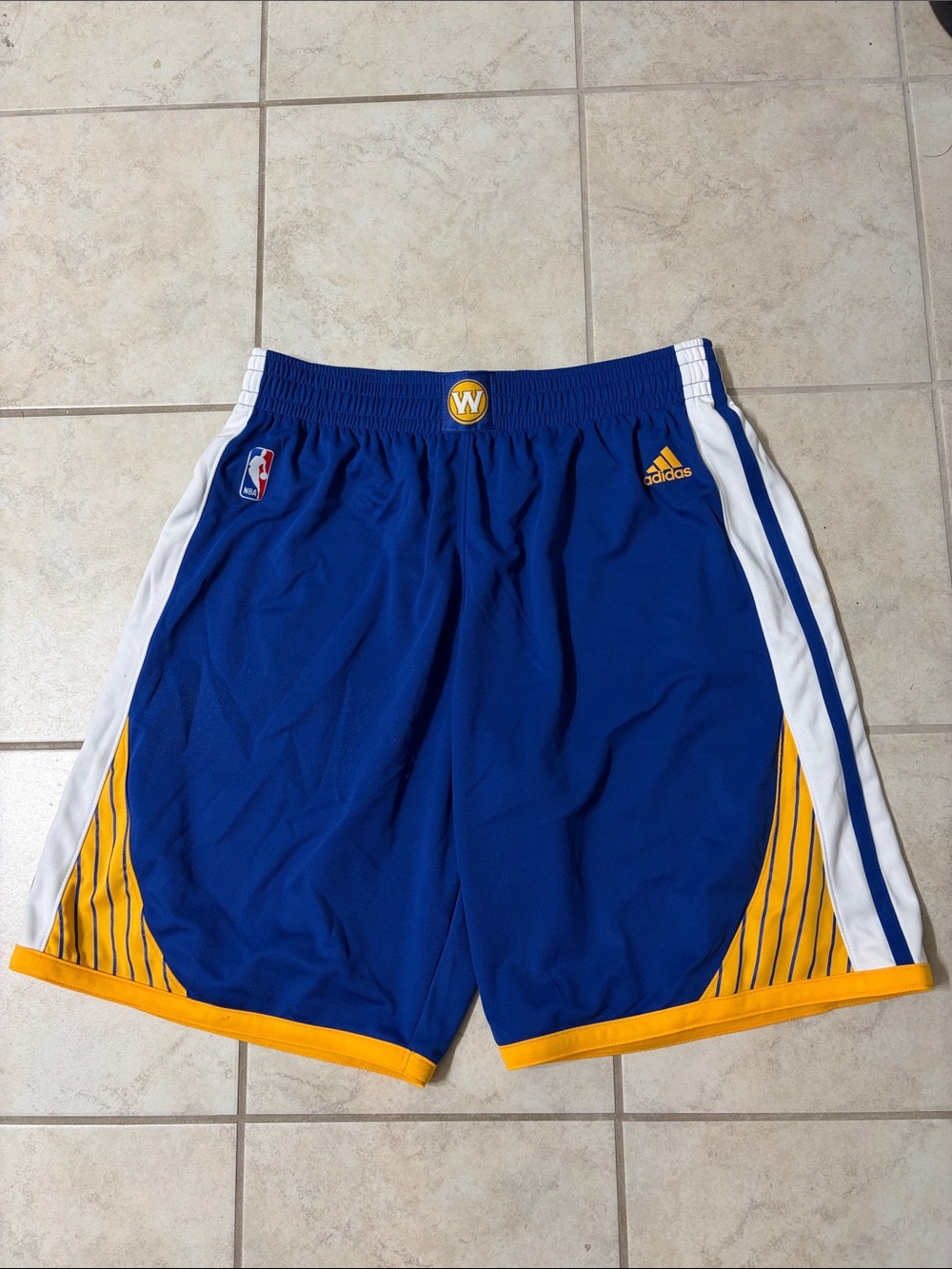 adidas Golden State Warriors Blue and Yellow Men's Athletic Shorts size XL